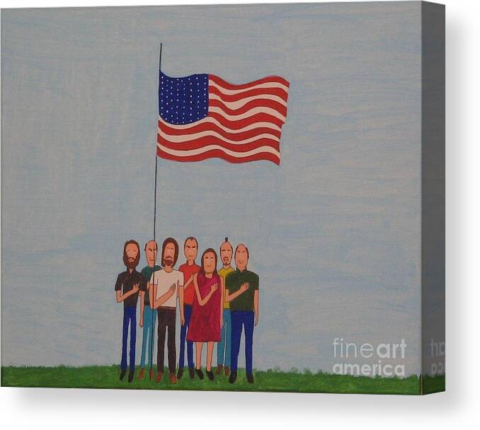 Pledge Of Alegance Canvas Print featuring the painting We Pledge by Gregory Davis