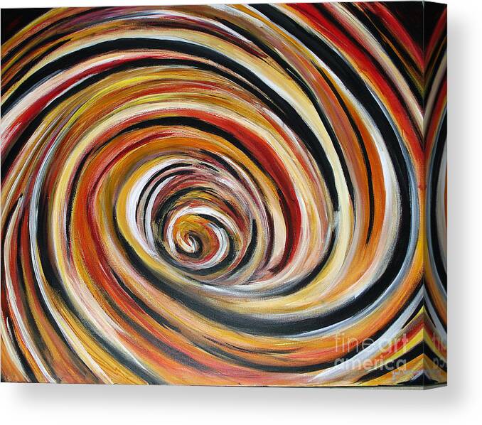 Circle Geometric Shape Abstract Canvas Print featuring the painting What Goes Around Comes Around by Yael VanGruber