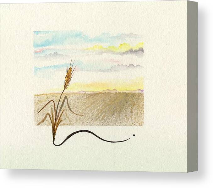 Meadow Canvas Print featuring the painting Wheat field study four by Darren Cannell