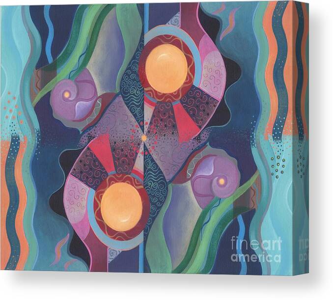 Relating Canvas Print featuring the digital art When Deep and Flow Met by Helena Tiainen