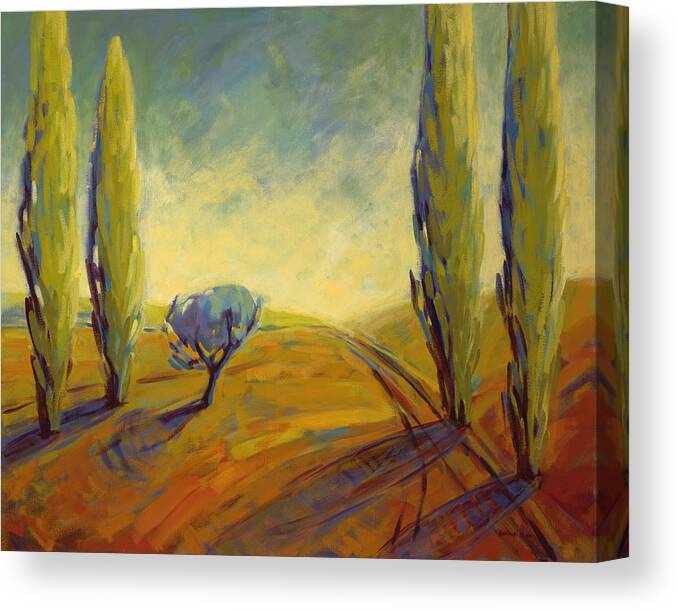 Contemporary Canvas Print featuring the painting Where Evening Begins 2 by Konnie Kim