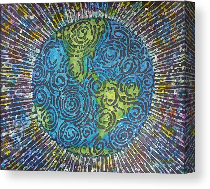 Whirled Piece Canvas Print featuring the painting Whirled Piece by Amelie Simmons