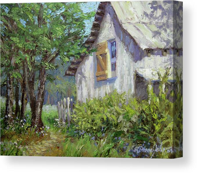Old Barn Canvas Print featuring the painting Whitewash by L Diane Johnson