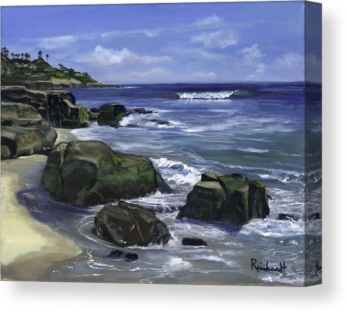 Wind Canvas Print featuring the painting Wind and Sea by Lisa Reinhardt