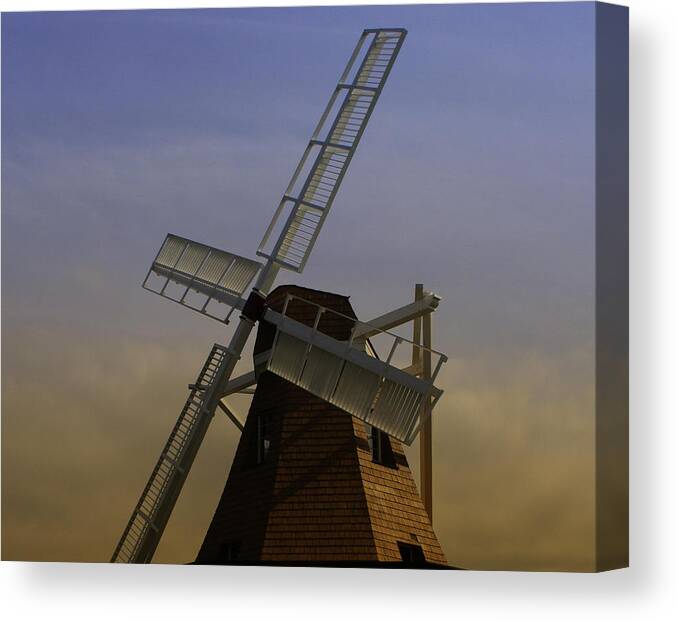 Windmill Canvas Print featuring the photograph Windmill at Windjammer Park WM6887A by Mary Gaines