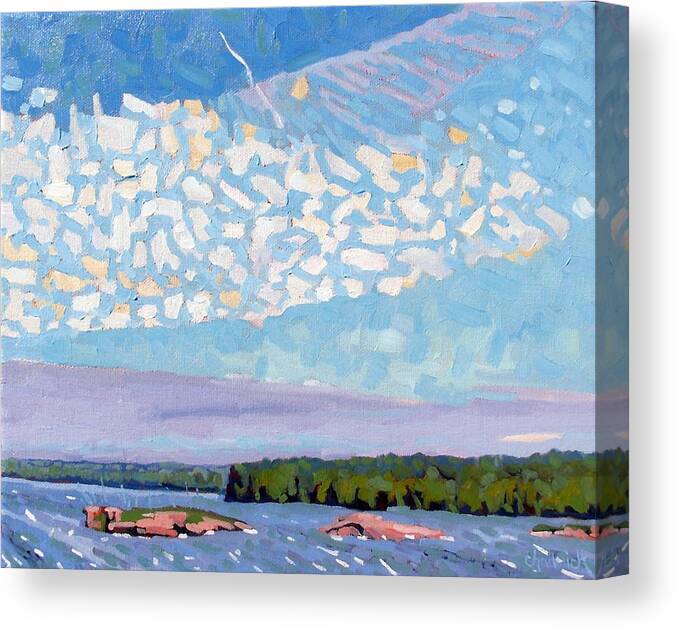 Three Canvas Print featuring the painting Windy St Lawrence by Phil Chadwick
