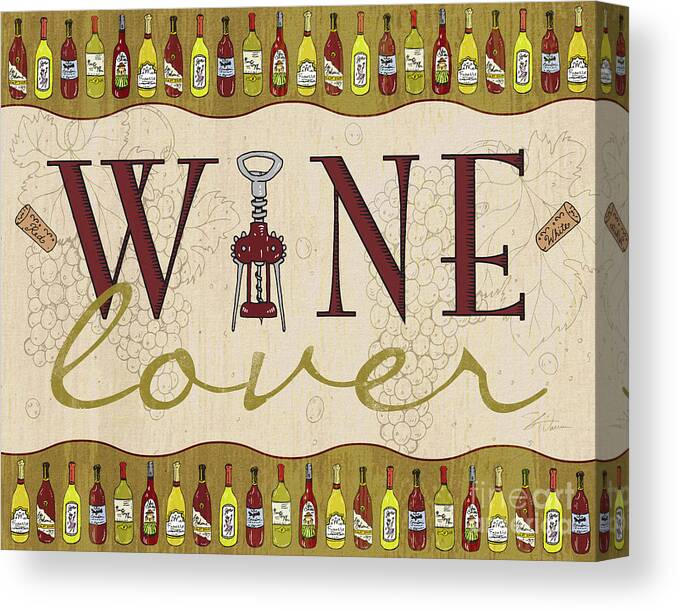 Vineyard Canvas Print featuring the painting Wine Lover by Shari Warren