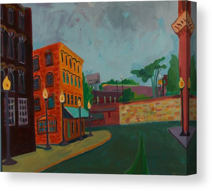 Cityscape Canvas Print featuring the painting Wingate Street by Debra Bretton Robinson