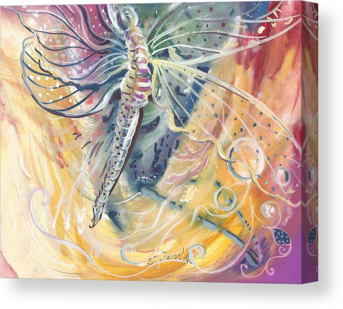 Wings Of Transformation Canvas Print featuring the painting Wings of Transformation by Sheri Jo Posselt