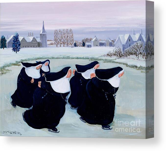 Habit Canvas Print featuring the painting Winter at the Convent by Margaret Loxton