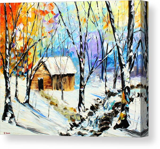 City Paintings Canvas Print featuring the painting Winter Colors by Kevin Brown