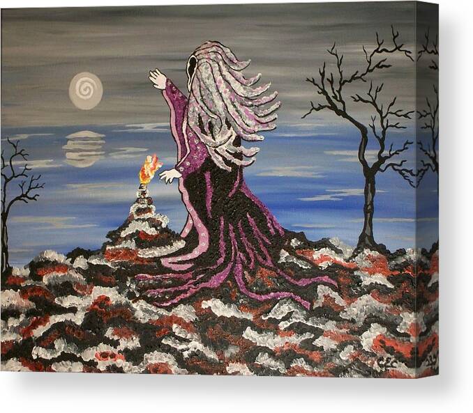 Winter Canvas Print featuring the painting Winter Solstice by Carolyn Cable