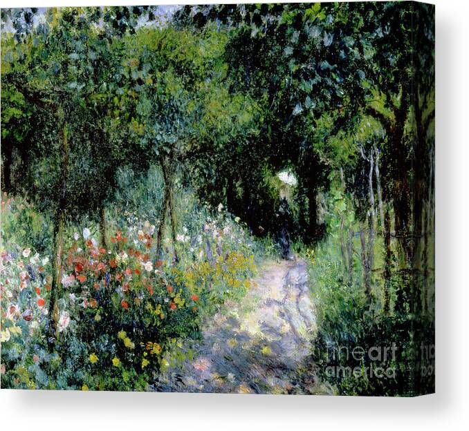 Renoir Canvas Print featuring the painting Woman in a Garden by Pierre Auguste Renoir