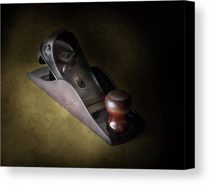 Carpenter Canvas Print featuring the photograph Wood Workers Black Plane by David and Carol Kelly