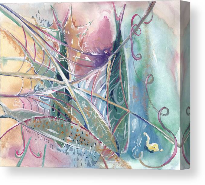 Woven Star Fish Canvas Print featuring the painting Woven Star Fish by Sheri Jo Posselt