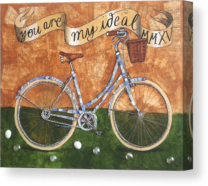 Bike Canvas Print featuring the painting You Are My Ideal by Pauline Lim