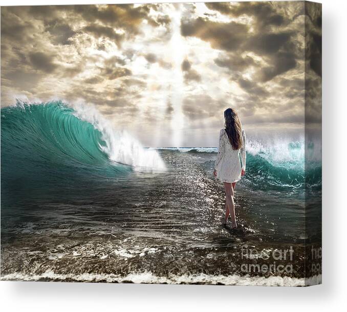 You Call Me Out Upon The Waters Inspired By Oceans Hillsong United Canvas Print Canvas Art By Elana Brownfield