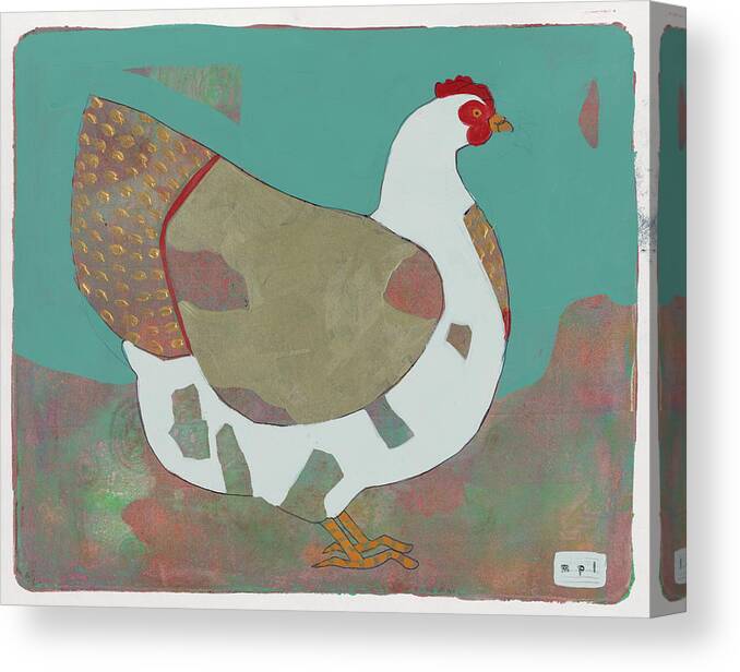 Hen Canvas Print featuring the mixed media 0222 Proud To Be Pastel 5 by Maria Pietri Lalor