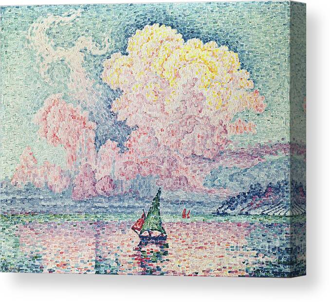 20th Century Canvas Print featuring the painting Antibes, The Pink Cloud, 1916 by Paul Signac