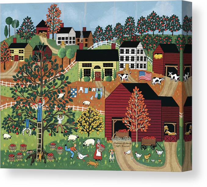Apple Harvest Canvas Print featuring the painting Apple Harvest #1 by Medana Gabbard