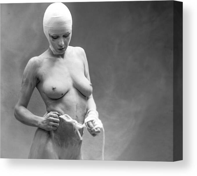 Nude Canvas Print featuring the photograph Bianconeve #1 by Luciano Corti