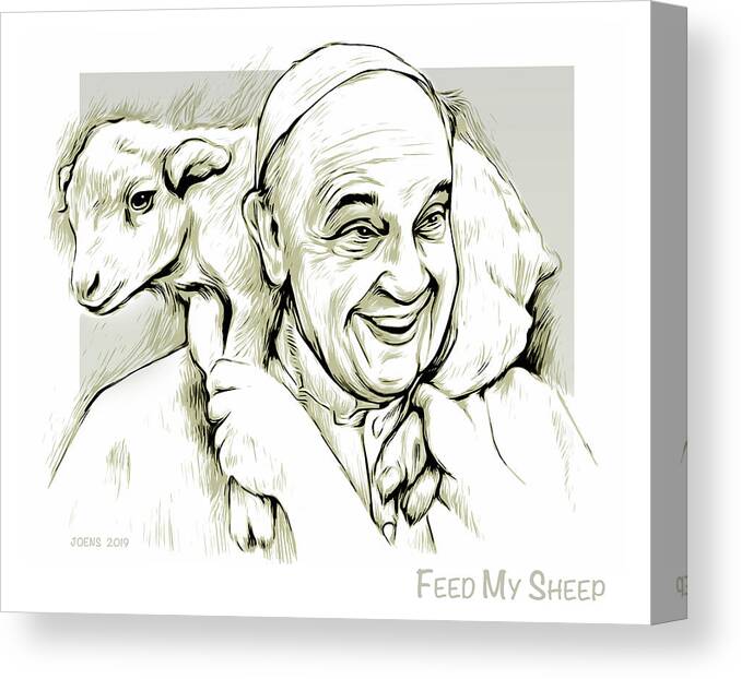 Pope Canvas Print featuring the mixed media Feed My Sheep #1 by Greg Joens