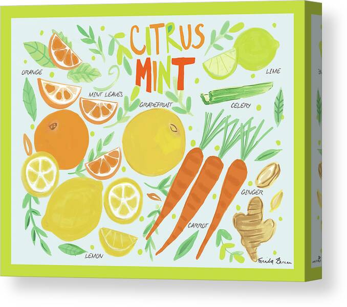 Carrots Canvas Print featuring the painting Fruity Smoothie Iv #1 by Farida Zaman