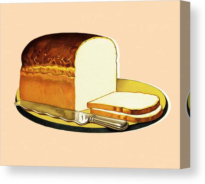 Bake Canvas Print featuring the drawing Loaf of Bread #1 by CSA Images