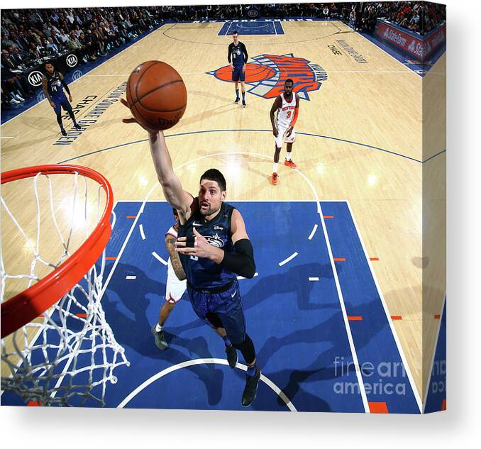 Nba Pro Basketball Canvas Print featuring the photograph Orlando Magic V New York Knicks by Nathaniel S. Butler
