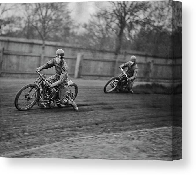 Sports Helmet Canvas Print featuring the photograph Speedway School #1 by Fpg