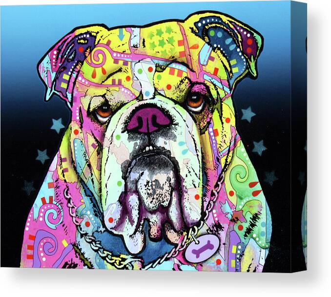 The Bulldog Canvas Print featuring the mixed media The Bulldog #1 by Dean Russo