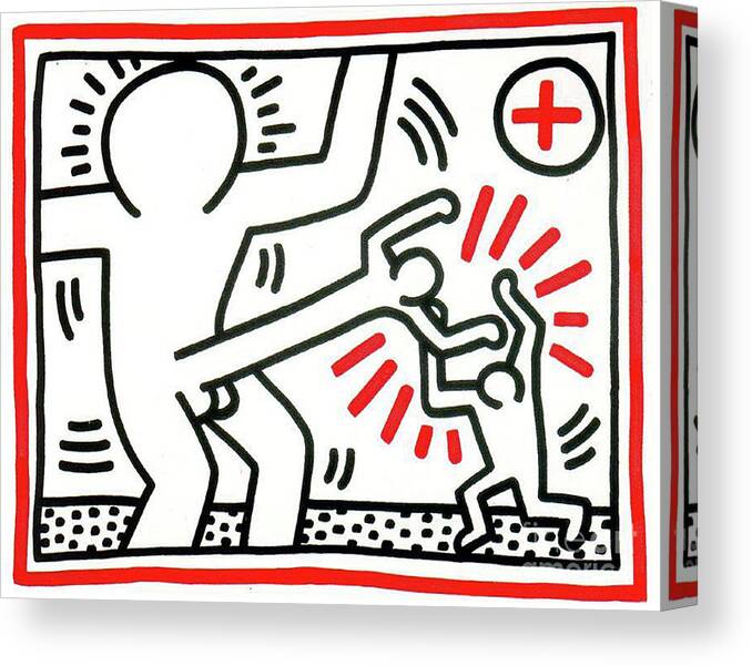 Haring Canvas Print featuring the painting Untitled #1 by Haring