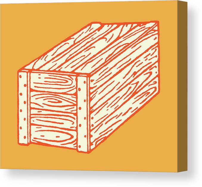 Box Canvas Print featuring the drawing Wooden Box #1 by CSA Images