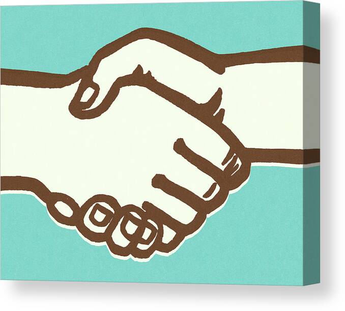 Agree Canvas Print featuring the drawing Handshake by CSA Images