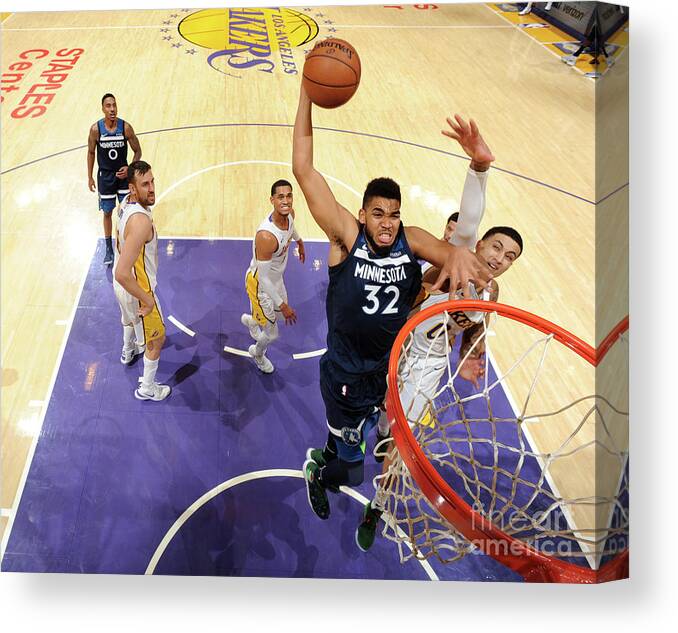 Nba Pro Basketball Canvas Print featuring the photograph Minnesota Timberwolves V Los Angeles by Andrew D. Bernstein