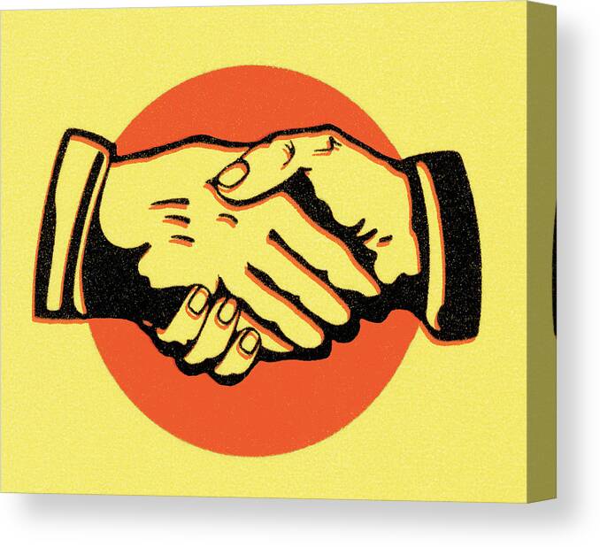 Agree Canvas Print featuring the drawing Handshake #14 by CSA Images