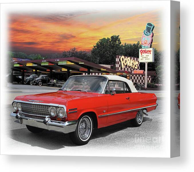 1963 Canvas Print featuring the photograph 1963 Chevrolet Impala Convertible by Ron Long