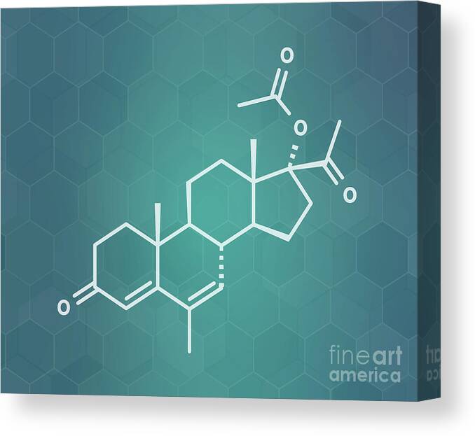Megestrol Canvas Print featuring the photograph Megestrol Acetate Appetite Stimulant Drug Molecule #2 by Molekuul/science Photo Library