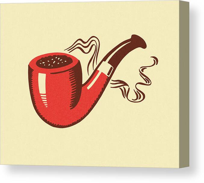 Bad Habit Canvas Print featuring the drawing Pipe #3 by CSA Images