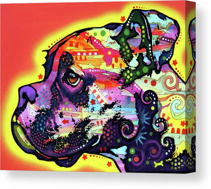 Profile Boxer Canvas Print featuring the mixed media Profile Boxer by Dean Russo