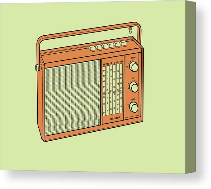 Audio Canvas Print featuring the drawing Radio #3 by CSA Images