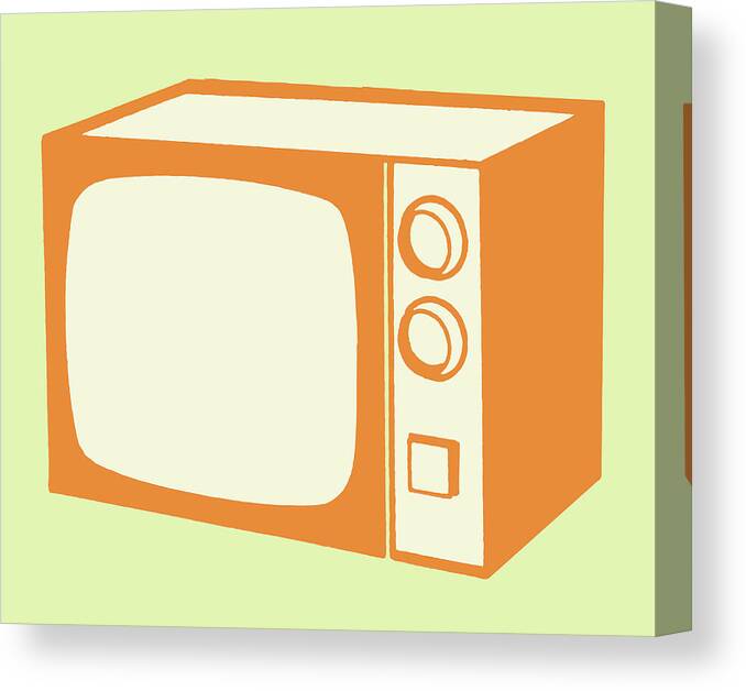 Audio Visual Canvas Print featuring the drawing Television #45 by CSA Images