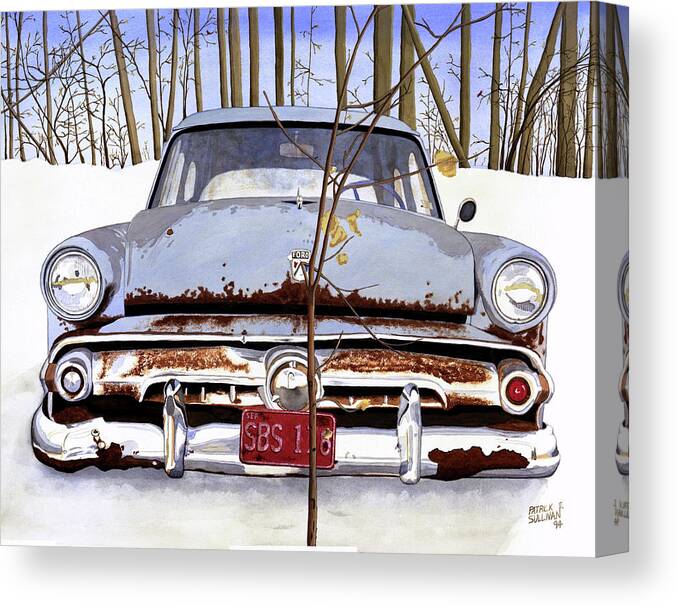 54 Ford In Snow
Car Canvas Print featuring the painting '54 Ford #54 by Patrick Sullivan