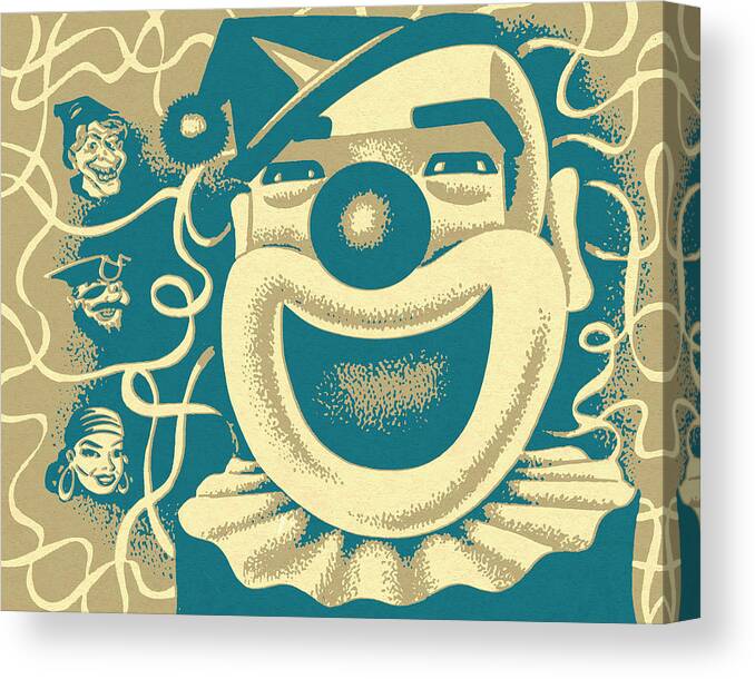 Campy Canvas Print featuring the drawing Clown #55 by CSA Images