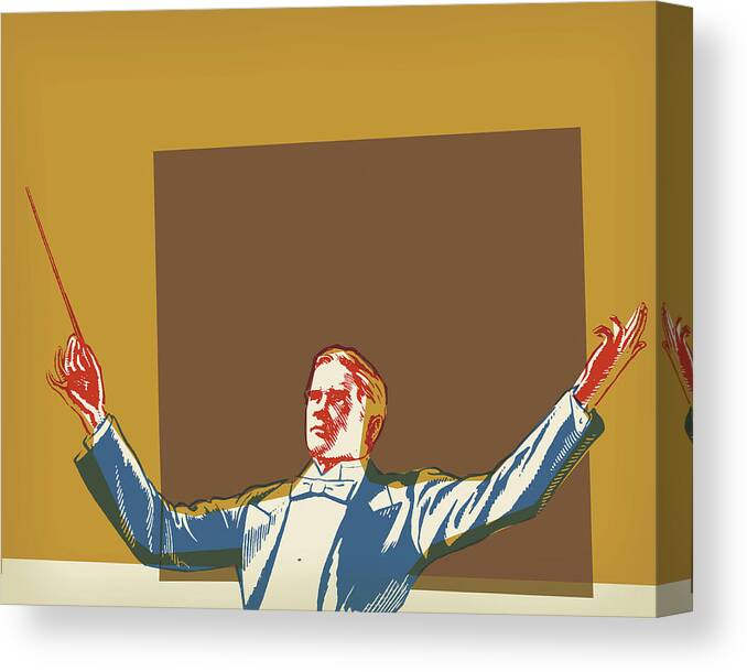 Accessories Canvas Print featuring the drawing Orchestra Conductor #6 by CSA Images