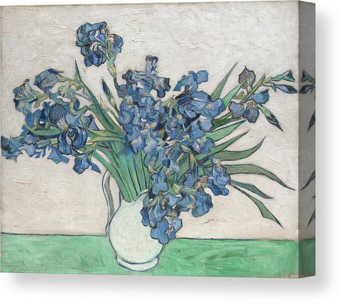 Vincent Van Gogh Canvas Print featuring the painting Irises by Vincent Van Gogh