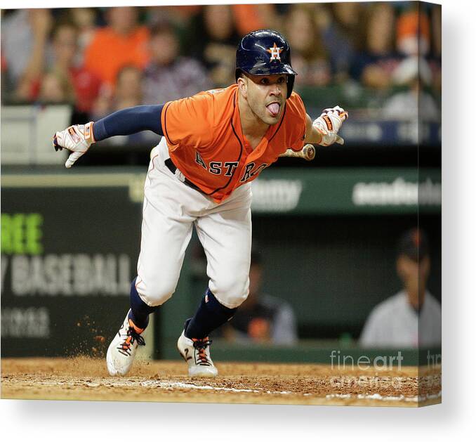 People Canvas Print featuring the photograph Detroit Tigers V Houston Astros #8 by Bob Levey