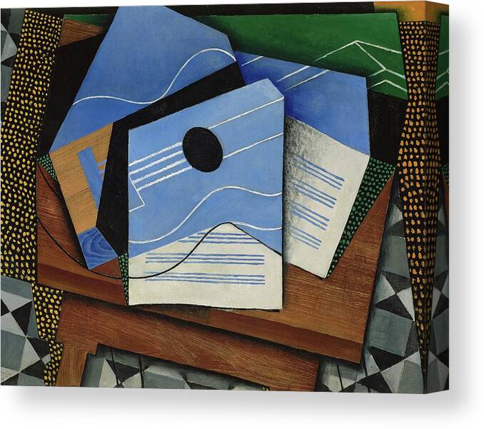 Cubism Canvas Print featuring the painting Guitar On A Table by Juan Gris