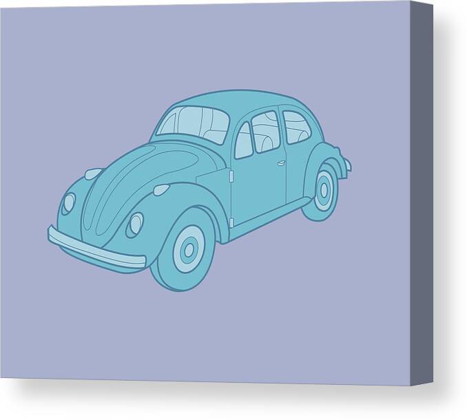 Auto Canvas Print featuring the drawing Small Car #8 by CSA Images