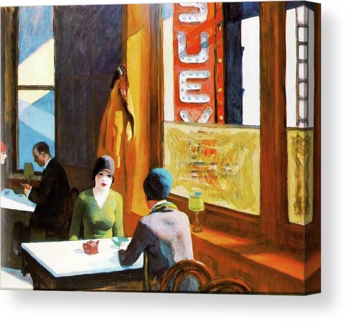 Women Canvas Print featuring the painting Chop Suey by Edward Hopper